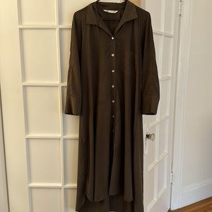 Zara Shirt Dress - Forest Green